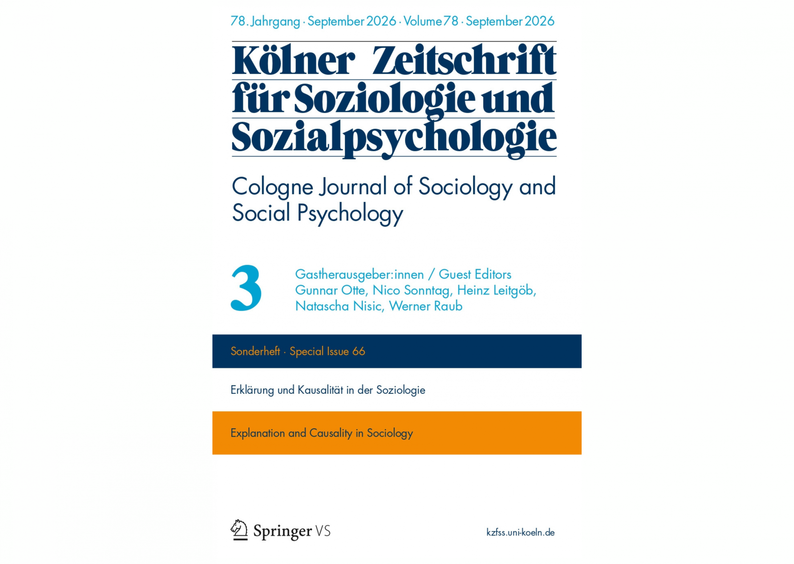KZfSS-Sonderheft „Explanation and Causality in Sociology“ 